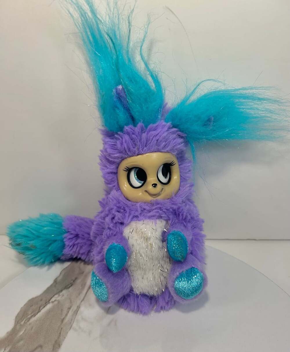Purple & Teal Bush Baby Raccoon Eyes and ears move puppet